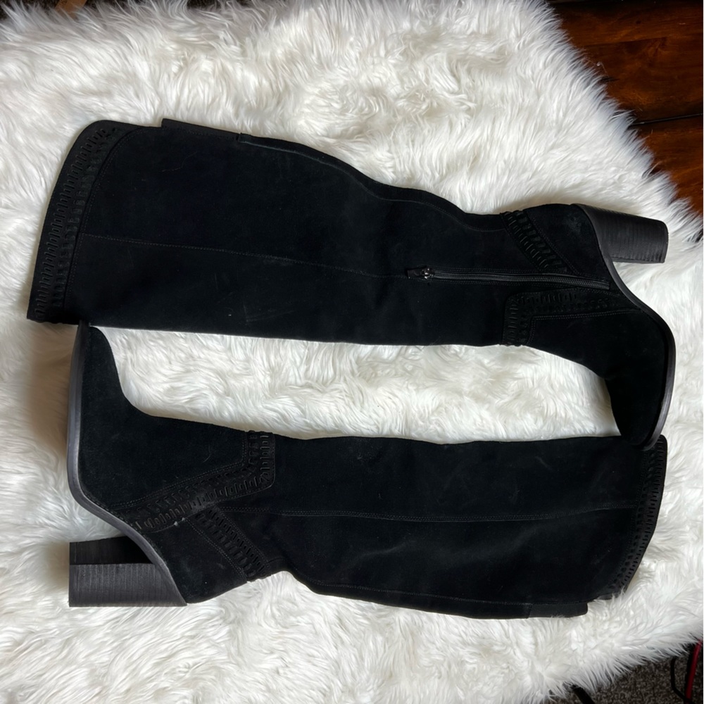 VINCE CAMUTO Sz 9 Black Suede Tall Over the Knee Tall Boots